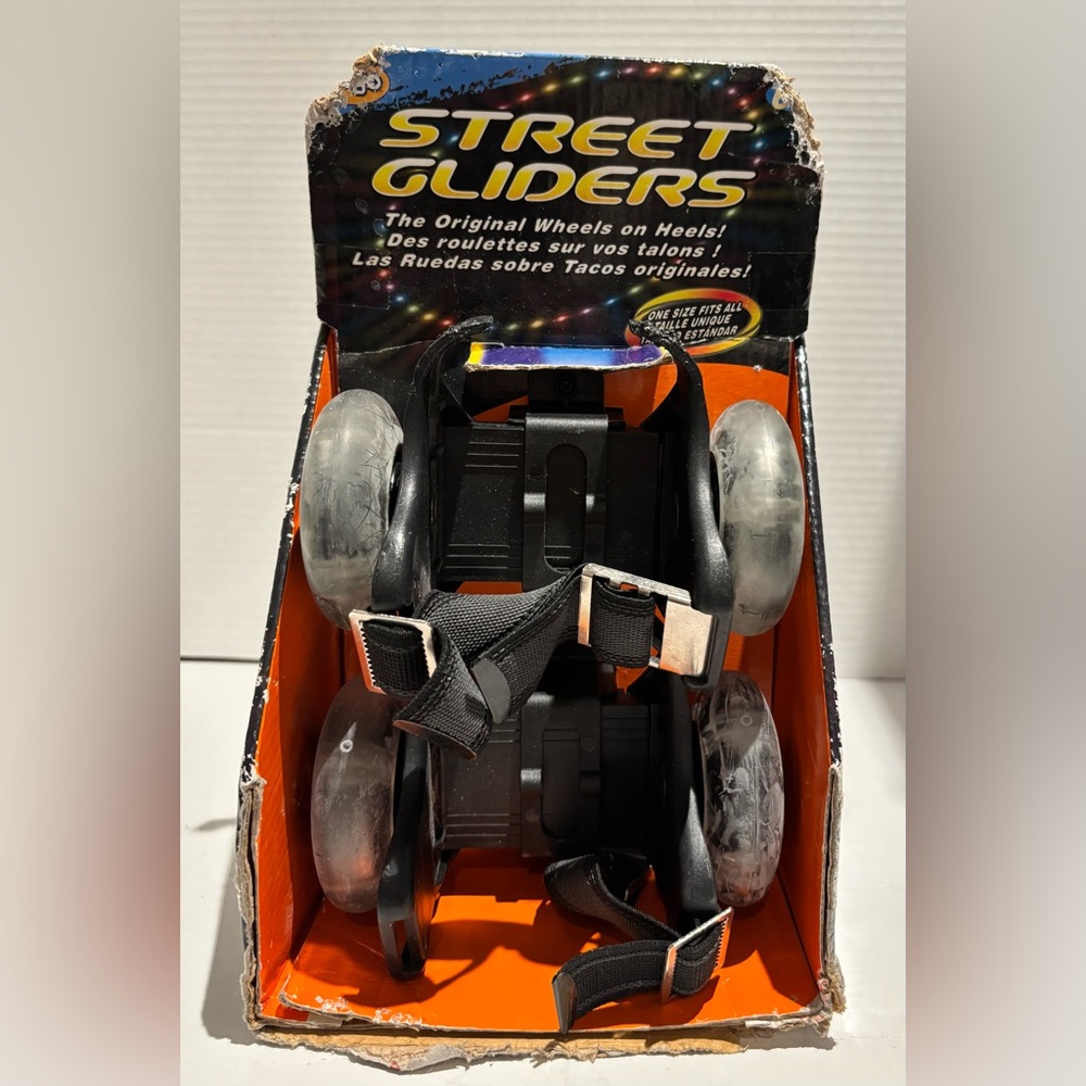 Vintage Street Gliders Strap-On Light Up Roller Skates Used w/ Original Box